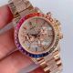 JH Factroy Rolex Iced Out Diamond Everose Watch Rainbow Bezel Swiss Made (2)_th.jpg